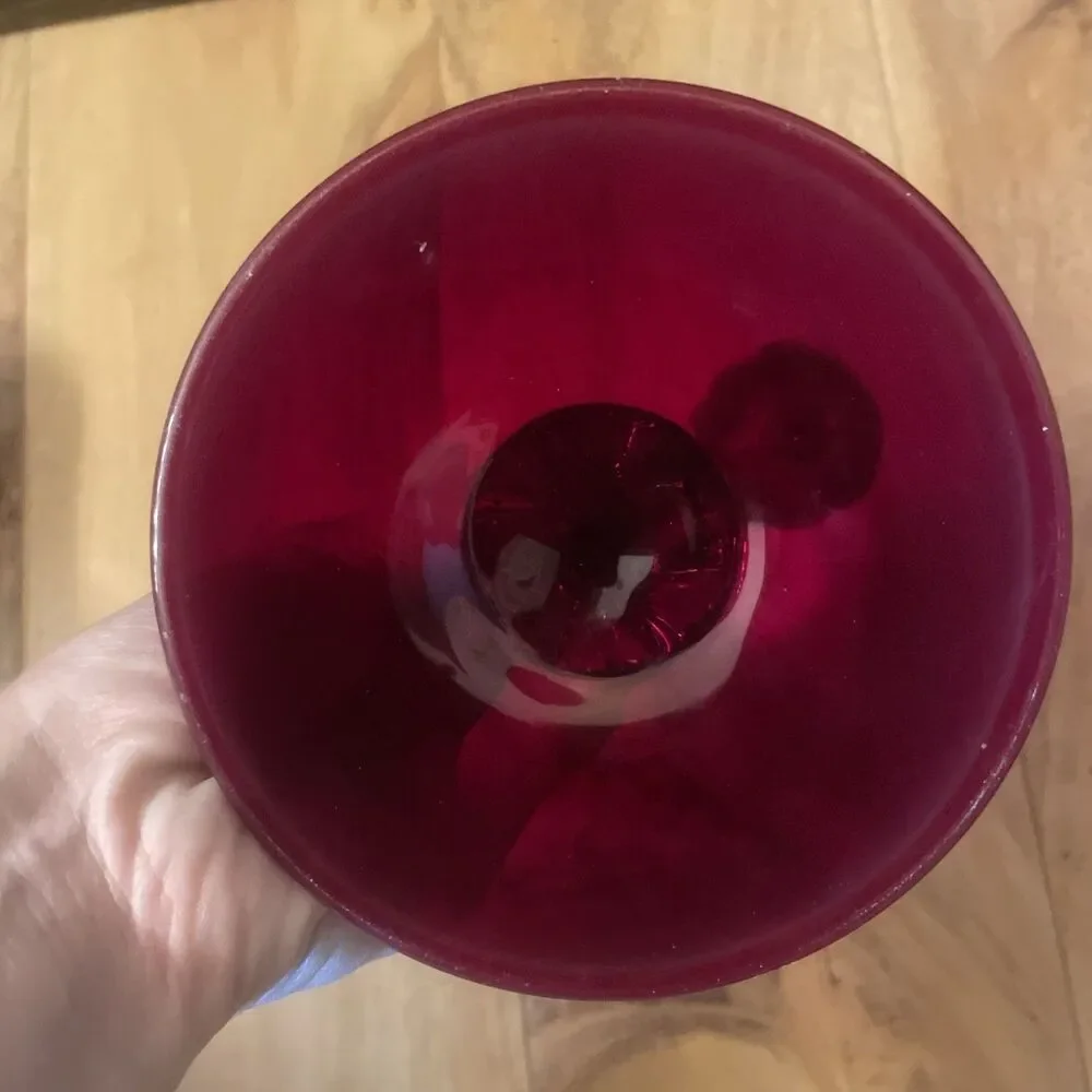 Unmarked excellent candleholders red